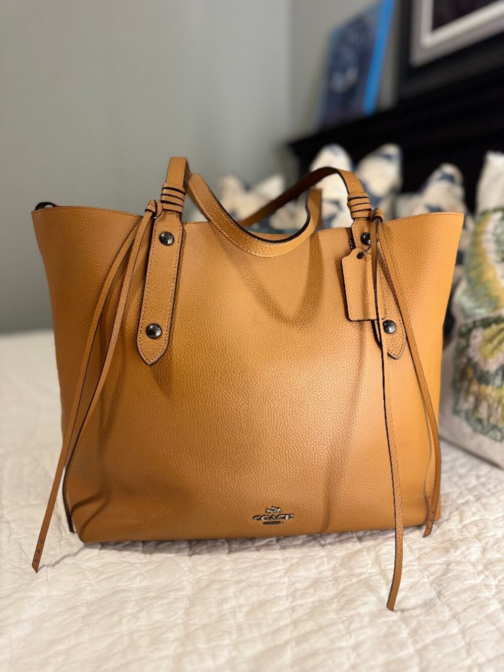 Coach Large Market Tote With Whiplash Detail